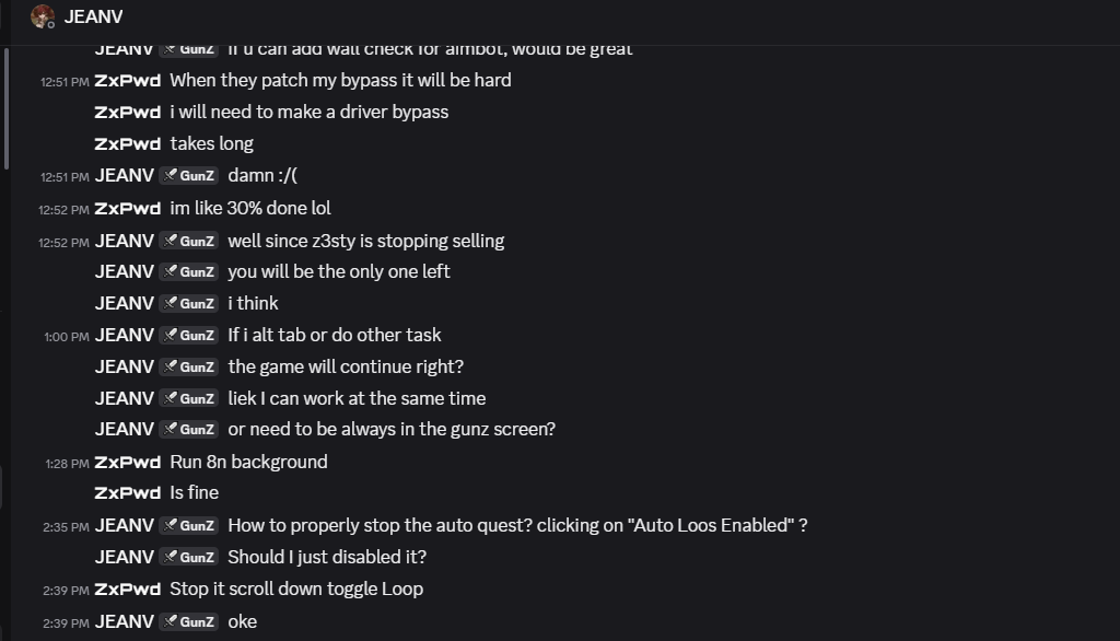 Quest and feature discussion excerpt two